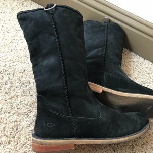 Black suede UGG boots